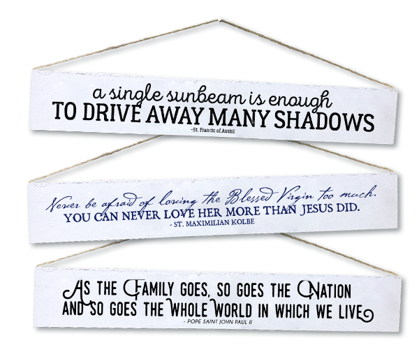 Catholic Rustic Quote Plaques