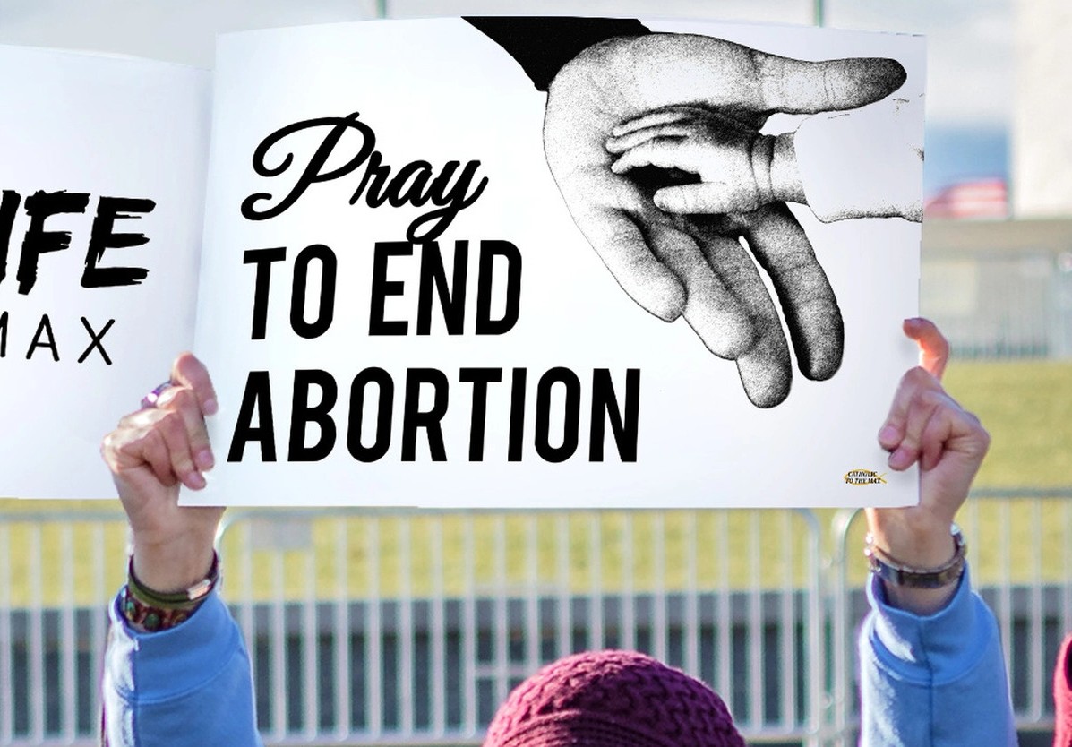 Pray to End Abortion signs