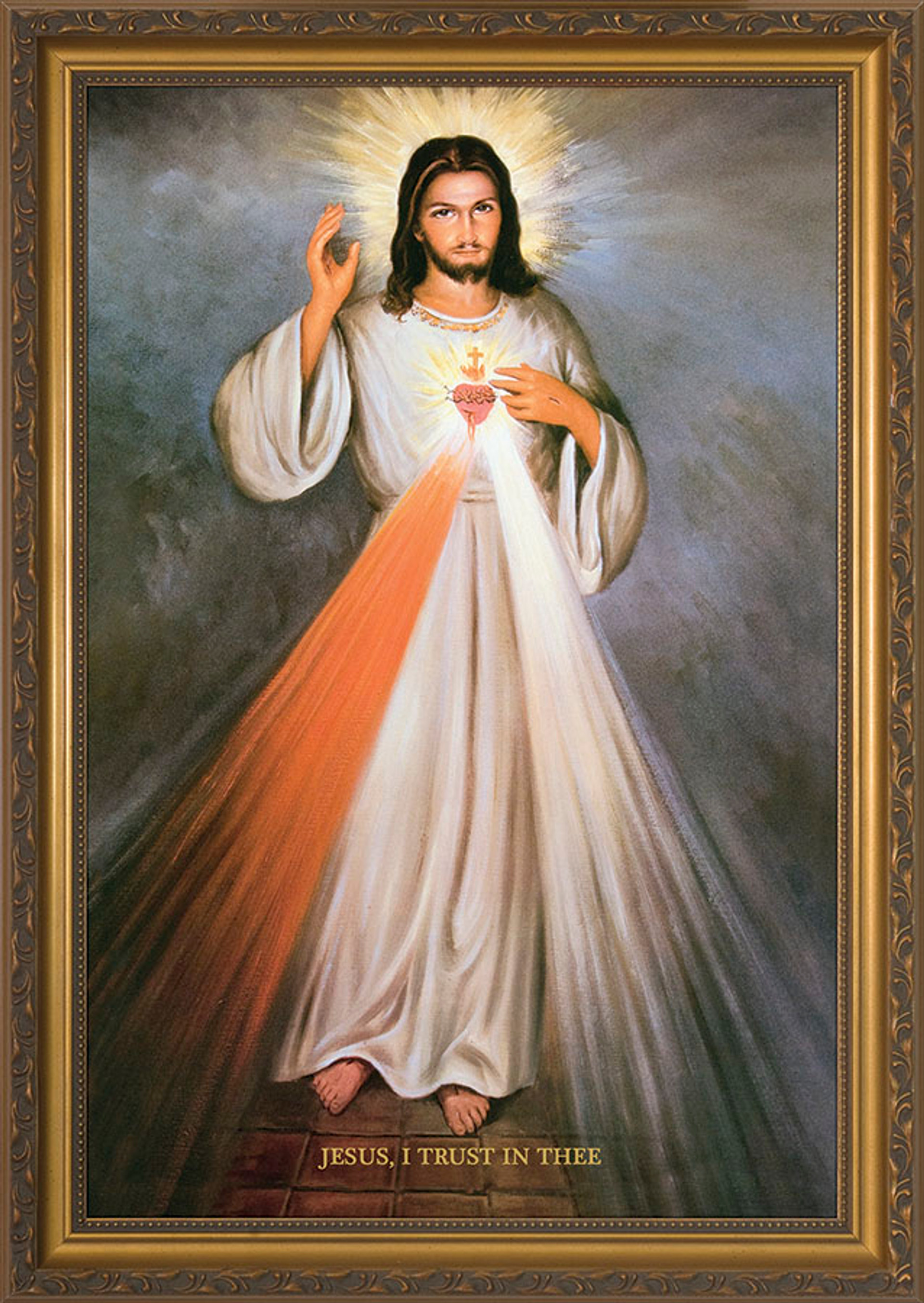 Divine Mercy Vilnius Original - Ornate Dark Framed Art