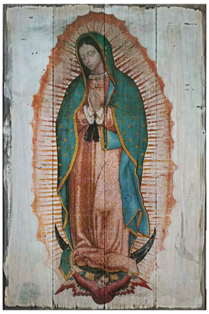 Our Lady of Guadalupe Rustic Wood Plaque