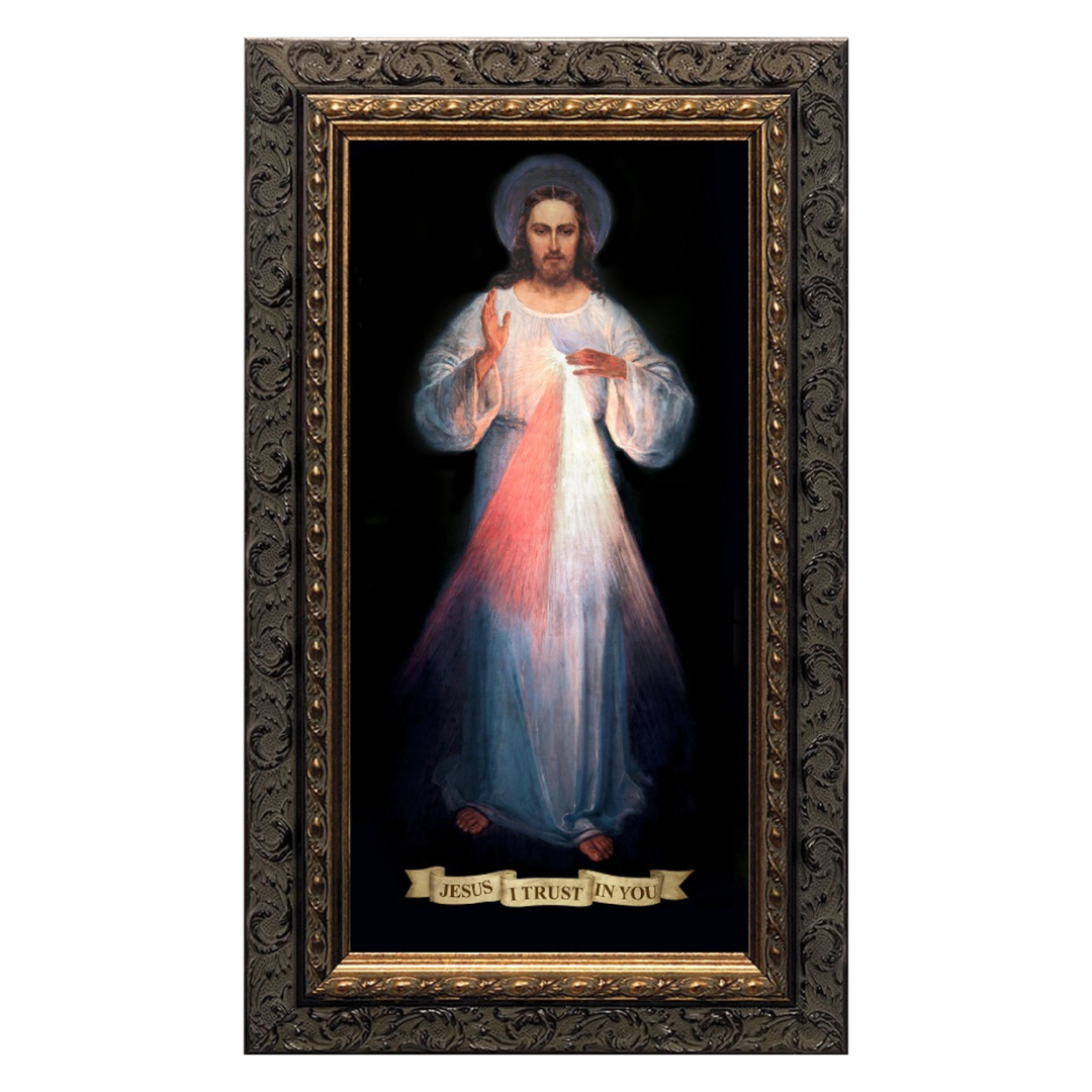 Divine Mercy Vilnius Original - Ornate Dark Framed Art
