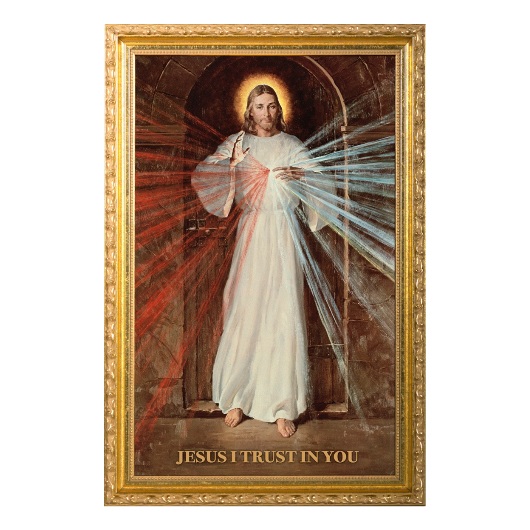 Divine Mercy Vilnius Original - Ornate Dark Framed Art