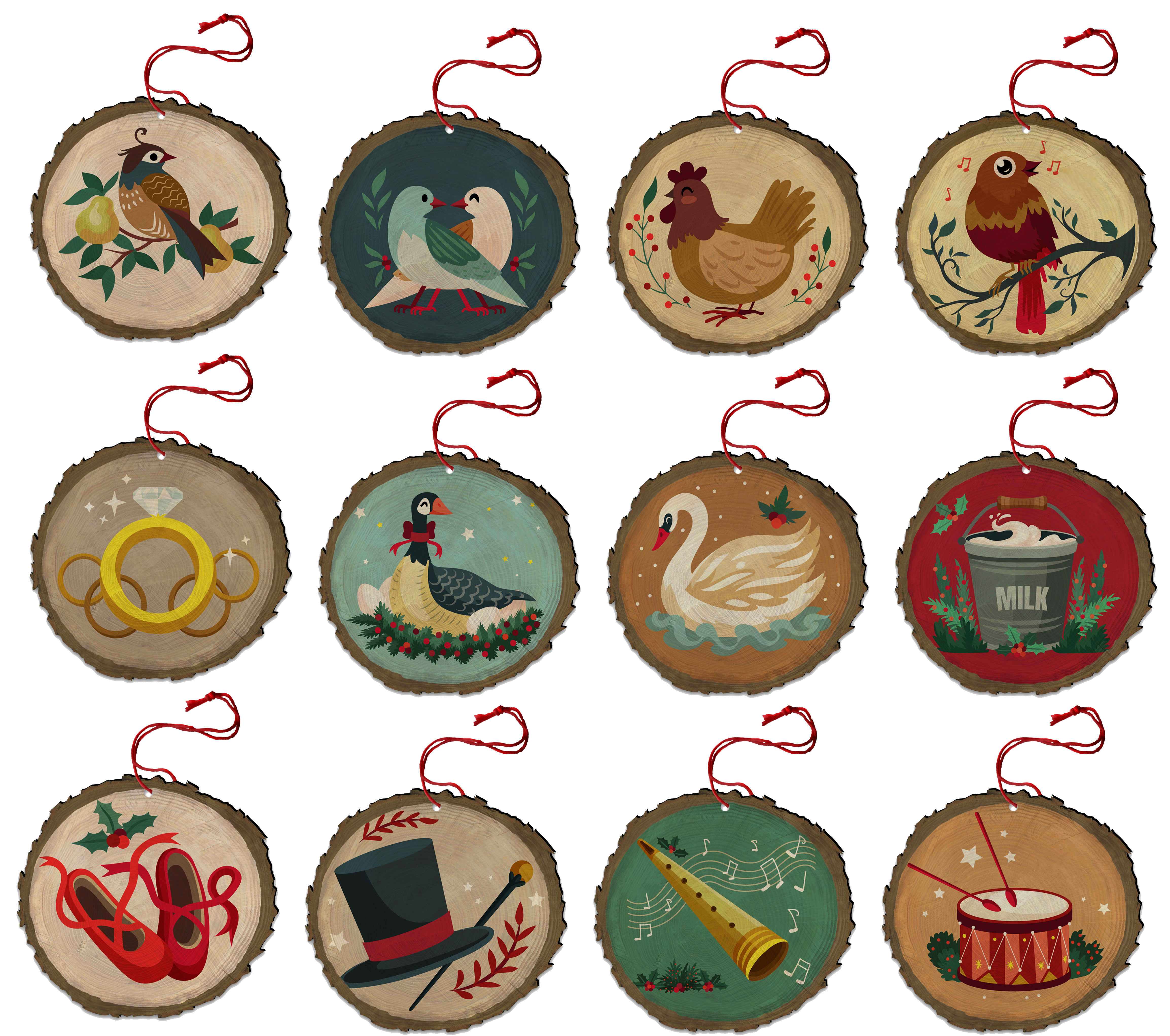 The 12 Days of Christmas Ornaments