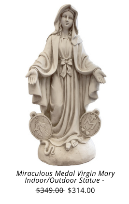 Grey Miraculous Medal Statue