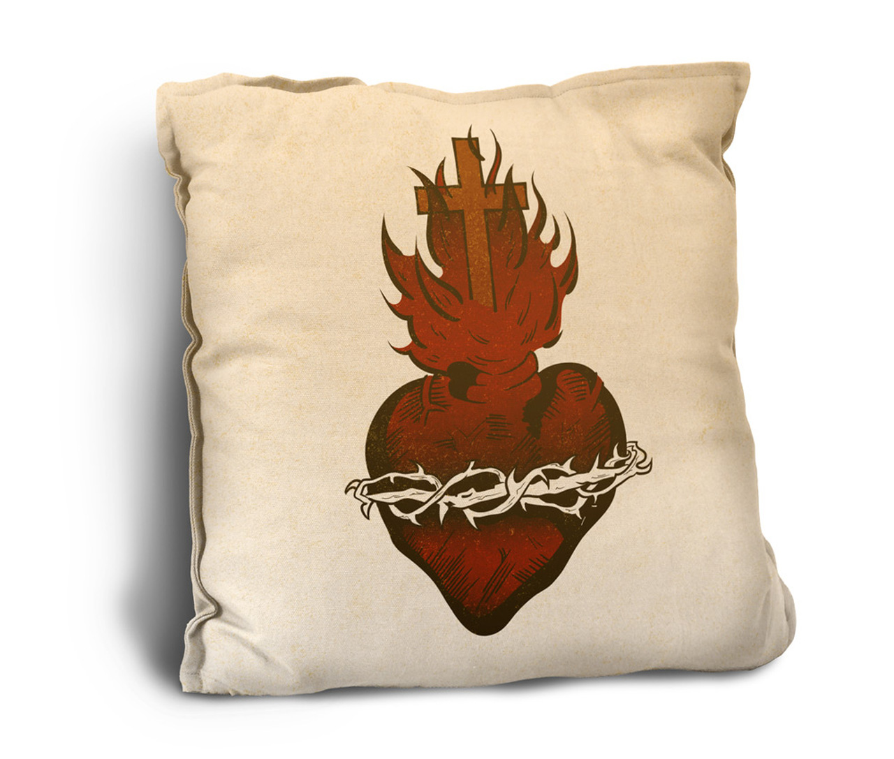 Sacred Heart Rustic Pillow