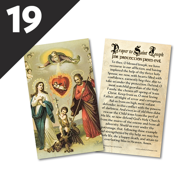 Day 19: Prayer to St. Joseph for Protection from Evil Holy Card