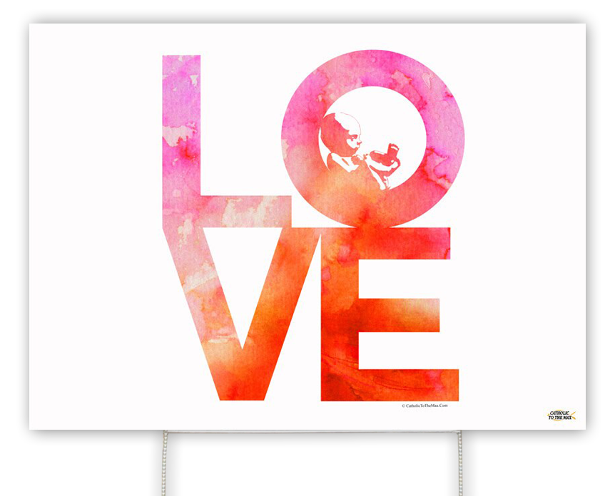 LOVE with Baby Yard Sign