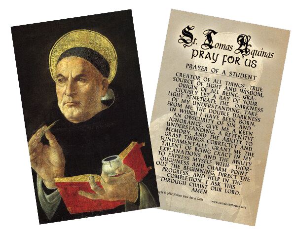 Aquinas Prayer for Students Holy Card