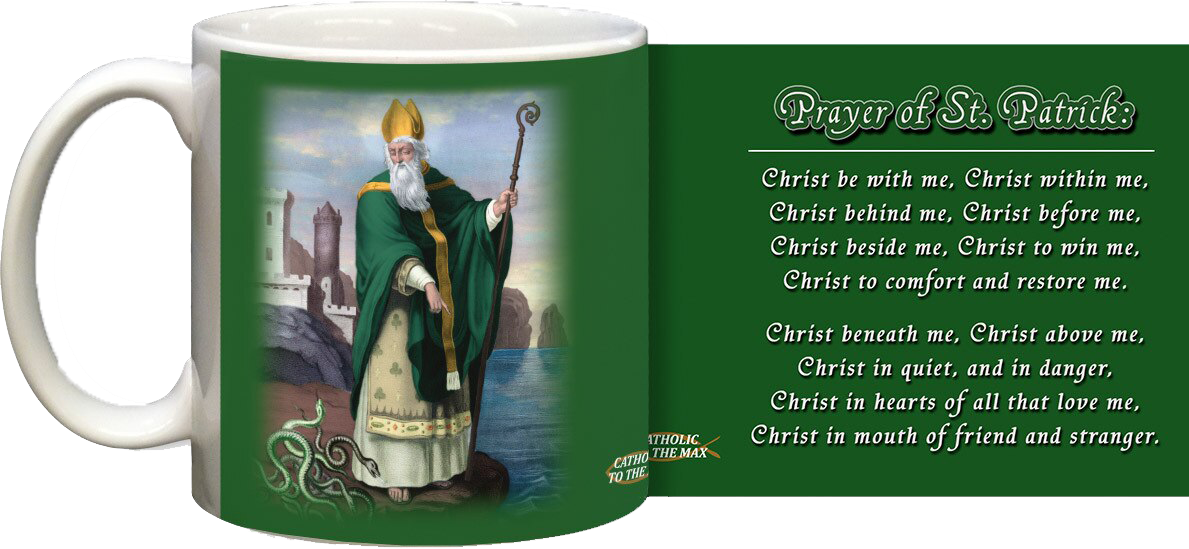 St Patrick with Prayer Mug