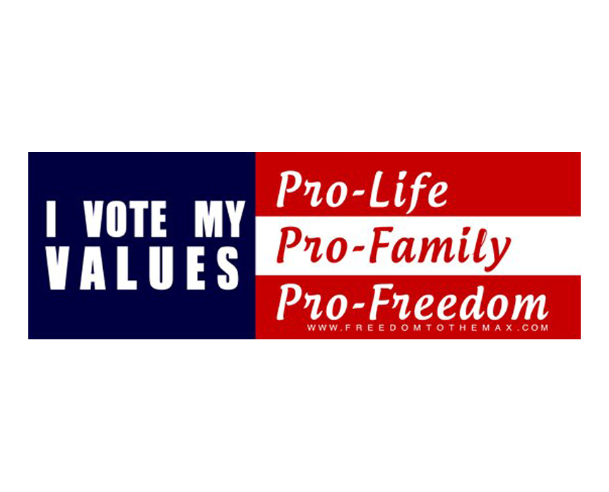 I Vote My Values Bumper Sticker