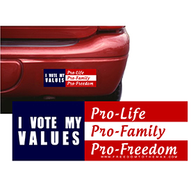 I Vote My Values Bumper Sticker