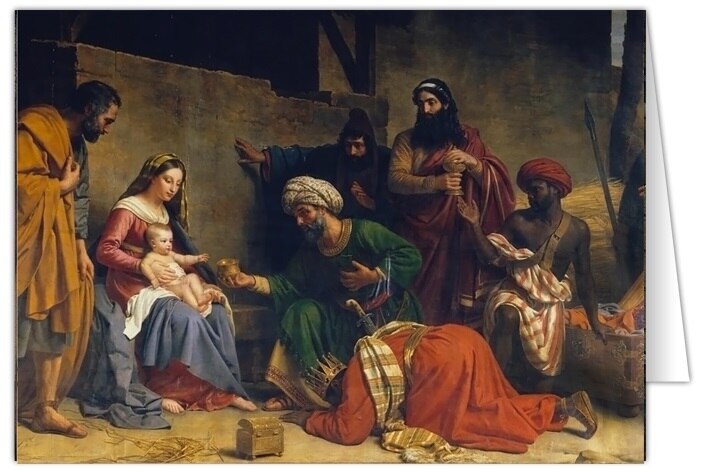 Adoration of the Magi by Alexandre Francois Caminade (25 Cards)