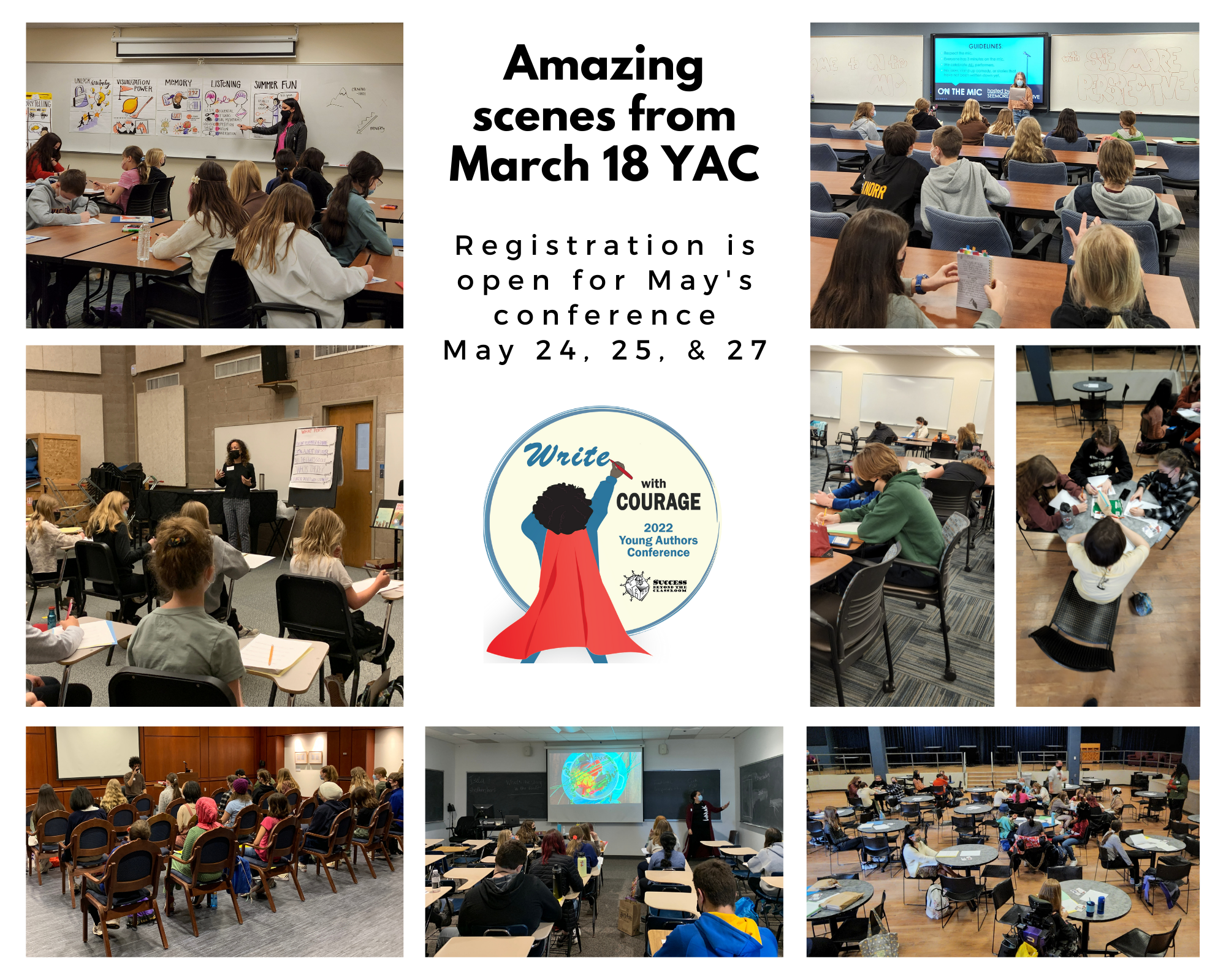 march young authors conference students in sessions