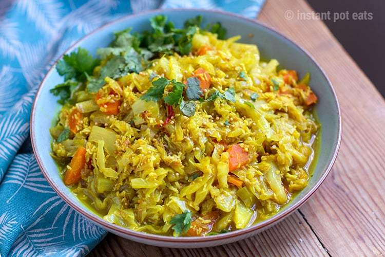 Sri Lankan Style Instant Pot Cabbage With Coconut & Spices