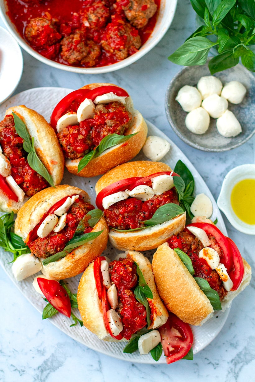 Italian Caprese Meatball Sandwiches With Instant Pot