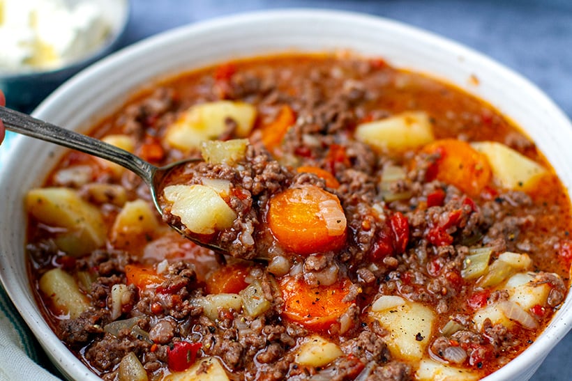 INSTANT POT GROUND BEEF STEW