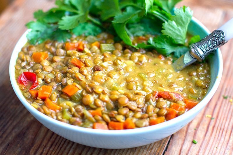 INSTANT POT LENTIL CURRY WITH COCONUT