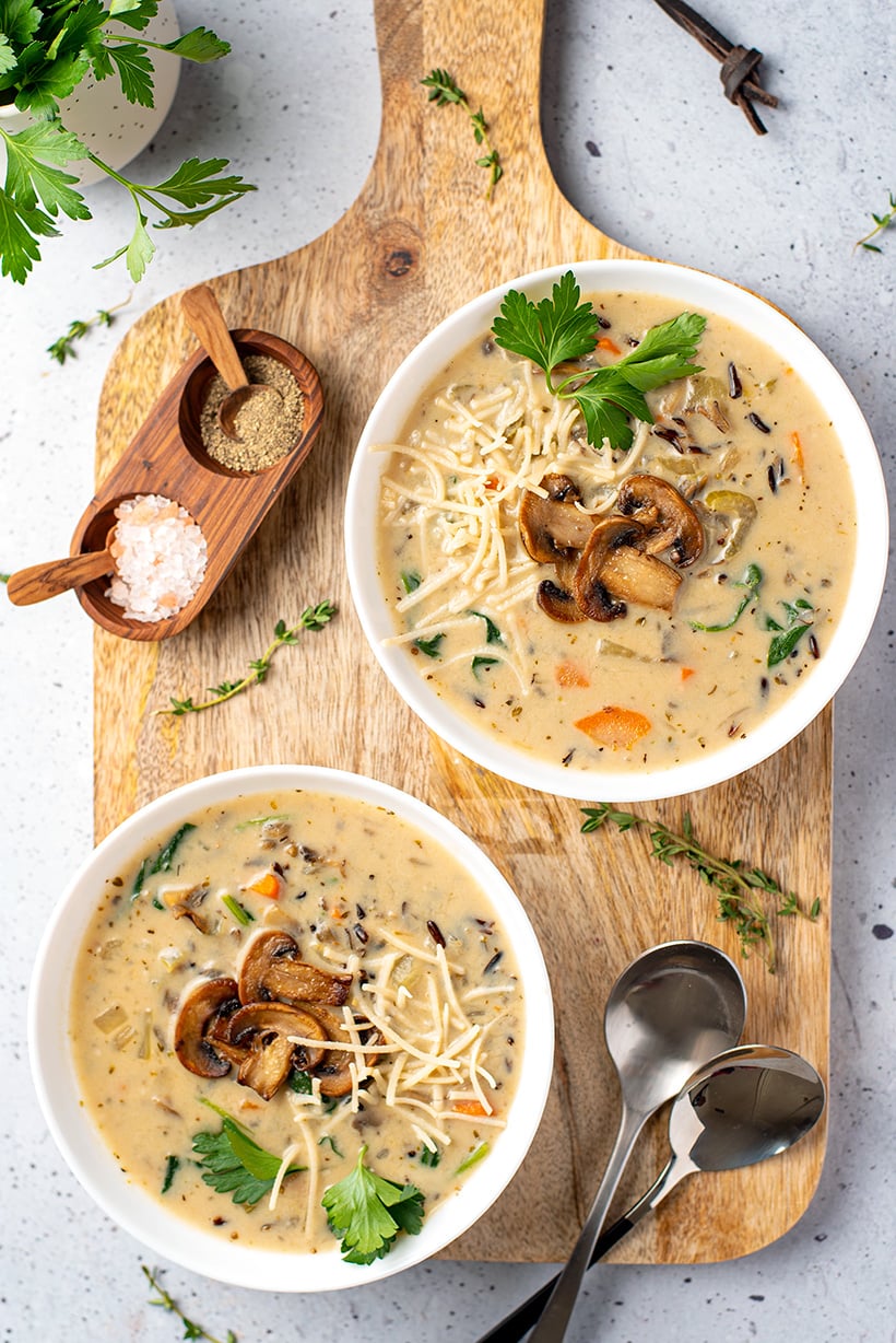 Mushroom & Wild Rice Soup In The Instant Pot