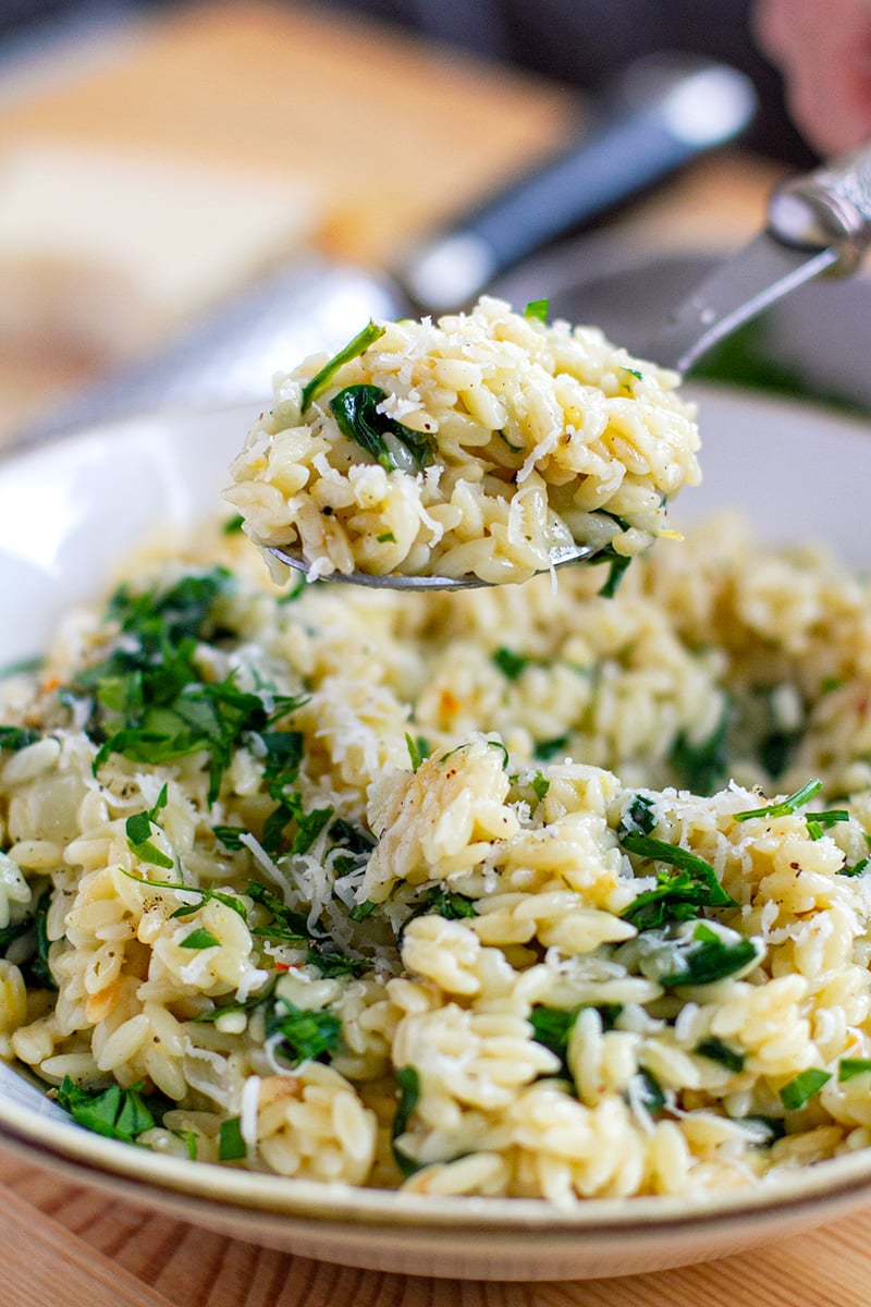 Instant Pot Orzo With Lemon, Parmesan & Spinach
