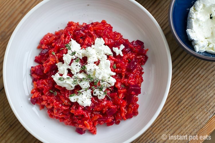Beet Risotto With Thyme & Goat's Cheese