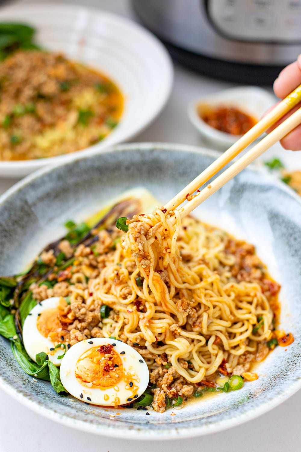 Instant Pot Ramen With Ground Pork & Chili Oil