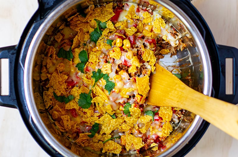 INSTANT POT MEXICAN BEEF RICE CASSEROLE 