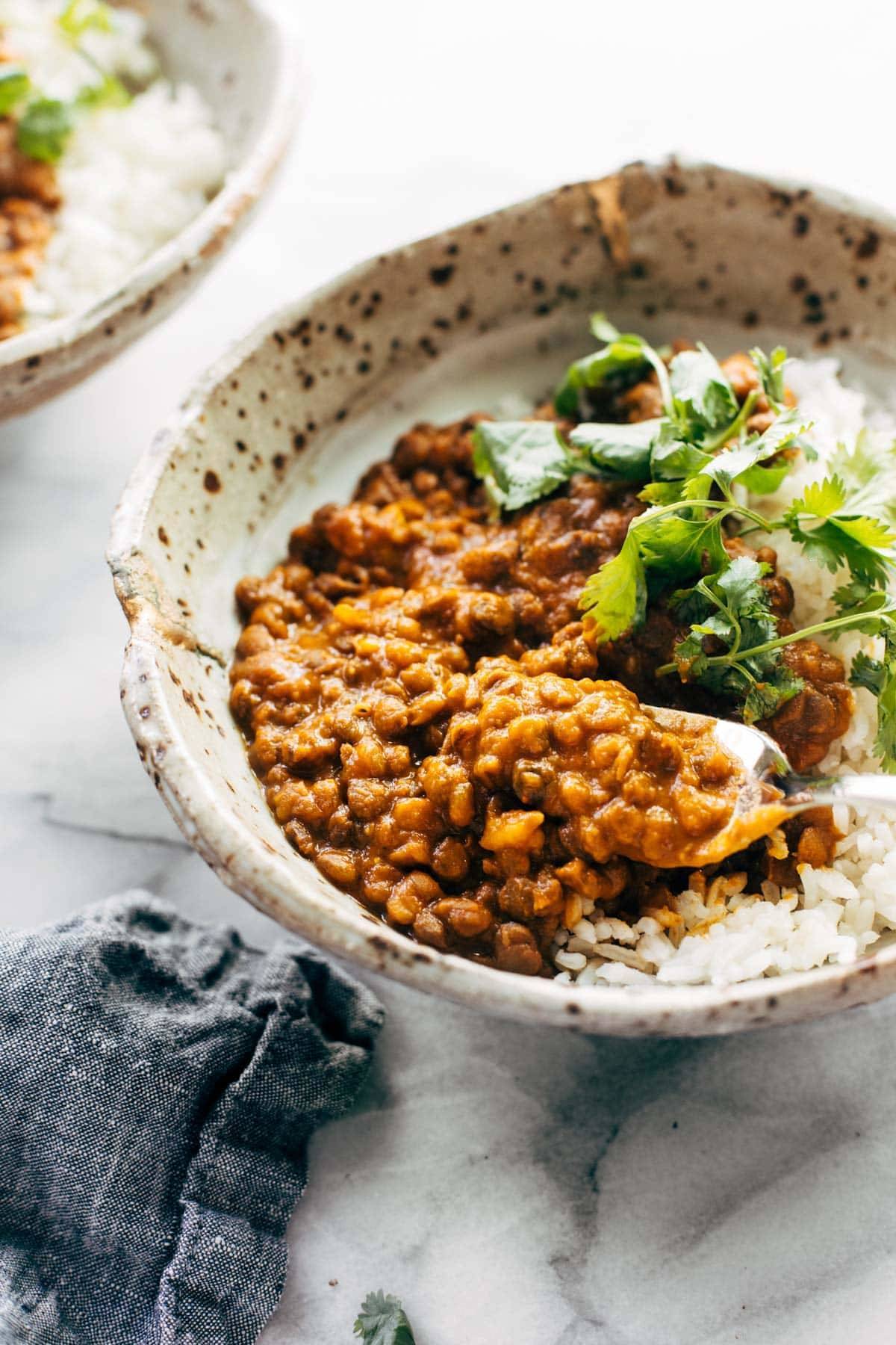 Red Curry Lentils (from Pinch Of Yum)
