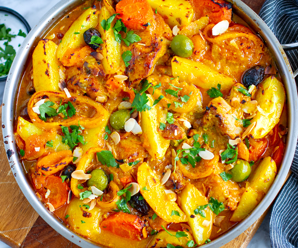Instant Pot Moroccan Chicken Stew  With Olives & Potatoes 