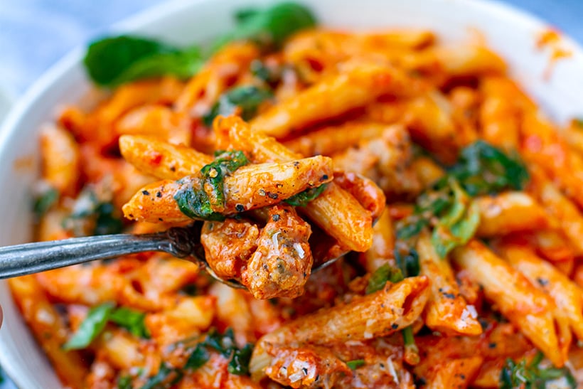 5-Ingredient Instant Pot Creamy Sausage Pasta
