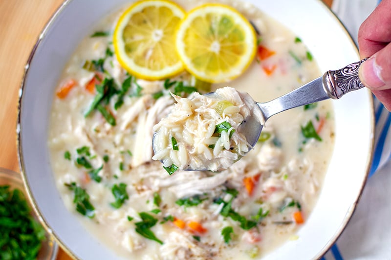 Greek Chicken Lemon Soup 