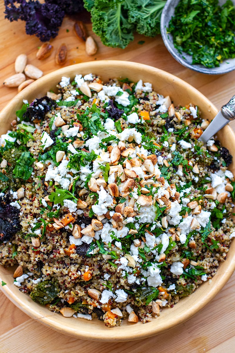 Quinoa Kale Pilaf With Feta  (Vegetarian)