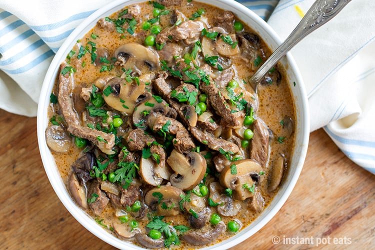 Instant Pot beef stroganoff 