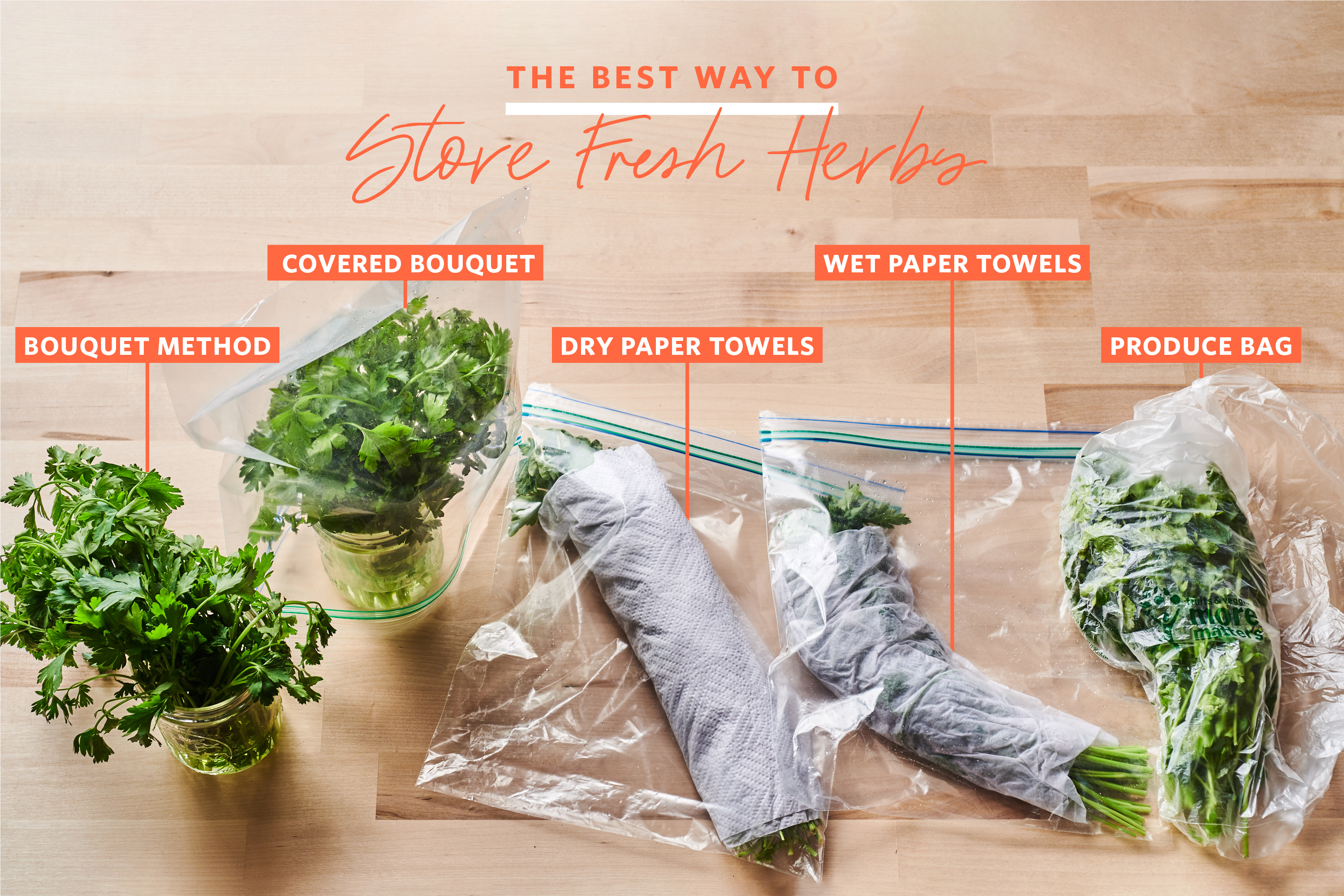 Best ways to store fresh herbs