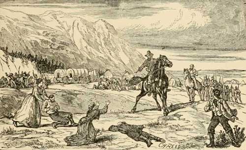 Depiction of Mountain Meadows attack