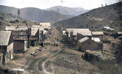 Nevadaville, CO circa 1860, touch of color LOA.