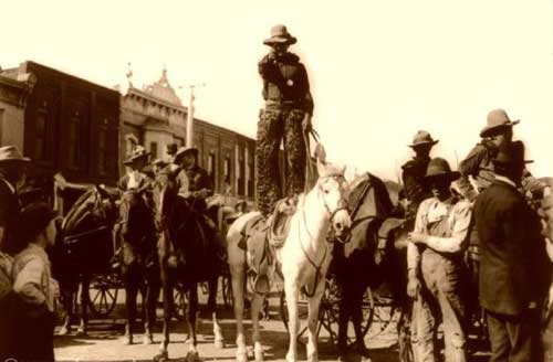 Cowboys in Newton Kansas in the 1800s. 