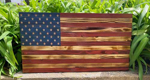 American Flag made from reclaimed wood
