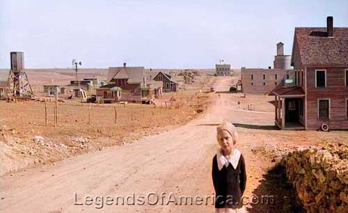 Mills, New Mexico Main Street in 1935 by Dorothea Lange colorized.