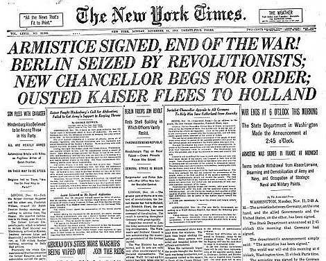 New York Times, November 11, 1918.