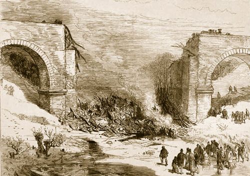 19th Century illustration of the Ashtabula Disaster.