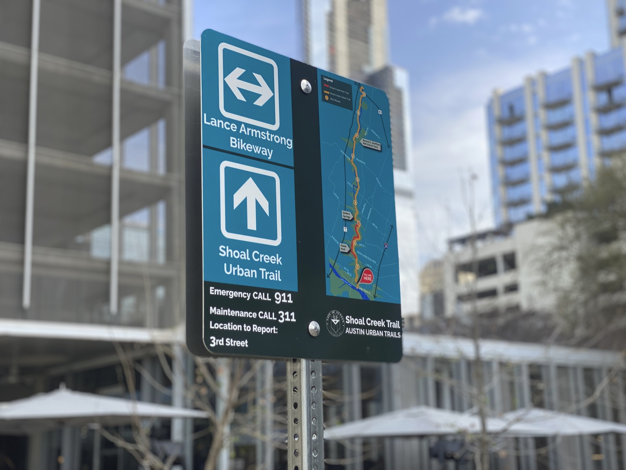 shoal creek urban trail sign