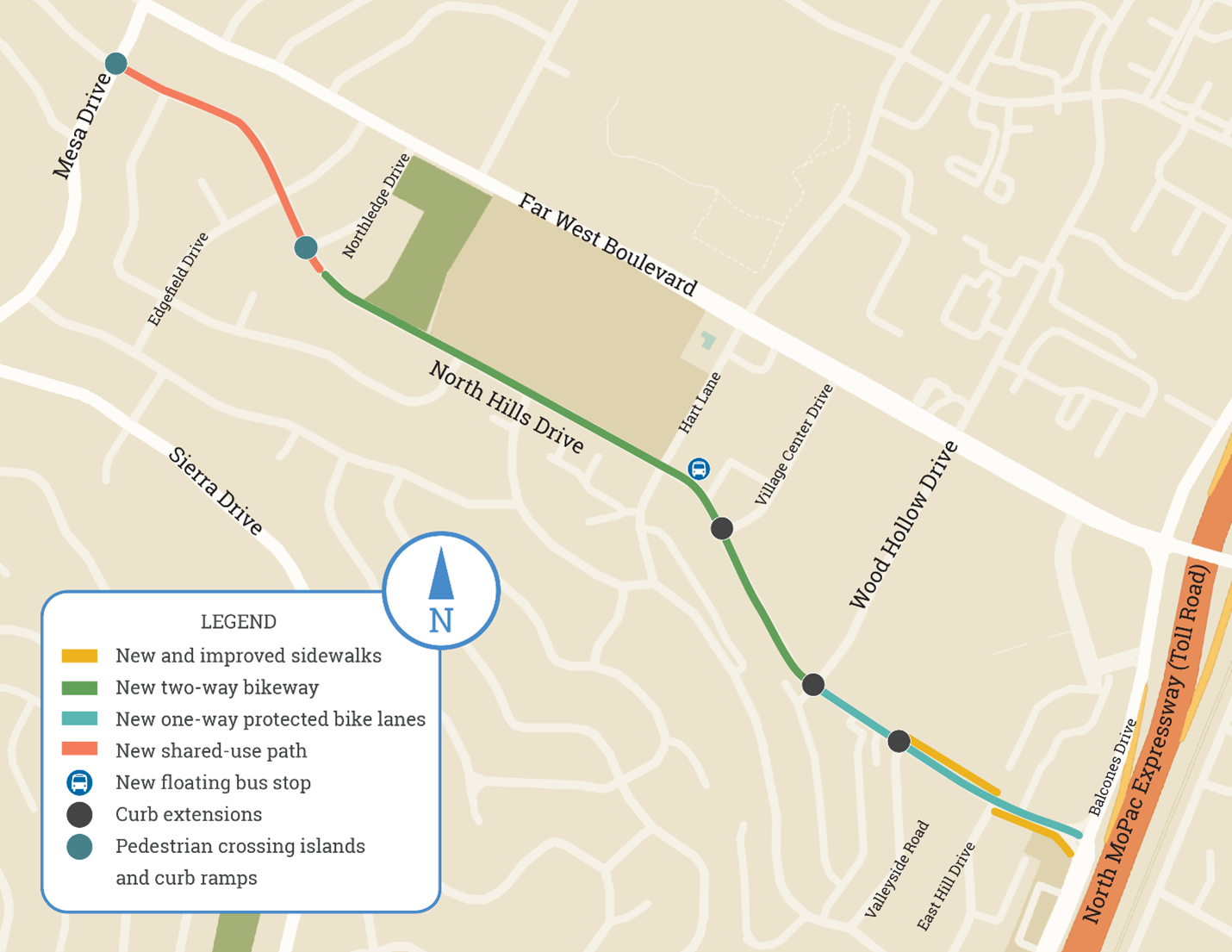 shared use path on north hills drive