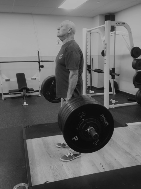 Vladimir, Pavel’s father, during his deadlift training session