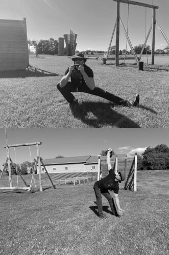 Derek Toshner performing the Cossack squats and Windmills