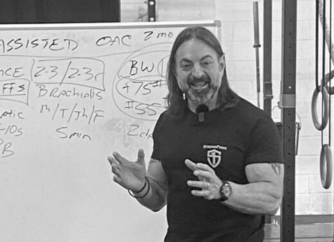 Fabio teaching at the Built Strong seminar