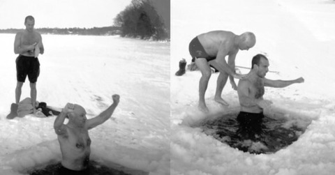 Vladimir and Pavel T. doing cold water exposure