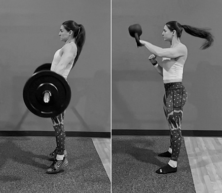 The barbell and the kettlebell snatch