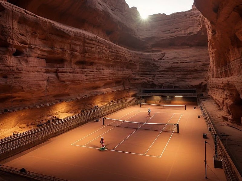Preliminary design for tennis court in Saudi Arabia unveiled