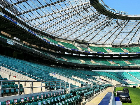 Twickenham with self-destructing plastic cups