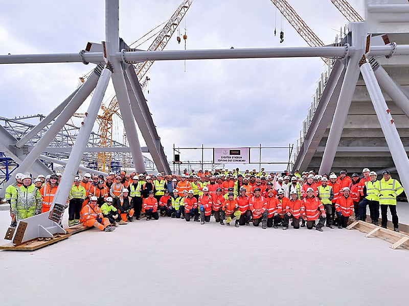 Topping Out ceremony at Everton Stadium